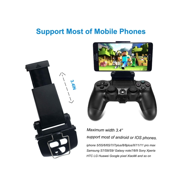 مشبك هاتف لحامل هاتف وحده التحكم PS4 ، حامل هاتف قابل للتعديل لالعاب الهاتف المحمول ، مشبك ذكي لوحده تحكم PS4 ، للعب Playstation4 عن بعد 