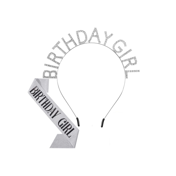 Birthday Girl Headband Ladies Birthday Tiara Happy Birthday Jewelry Silver 