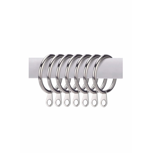 Curtain Rings,20pcs 32mm Metal Curtain Drapery Pole Rod Rings with Fixed Eyes 20pcs Plastic Curtain Hooks,Silver Metal Curtain Rings Hanging Rings for Curtains and Rods Silver 