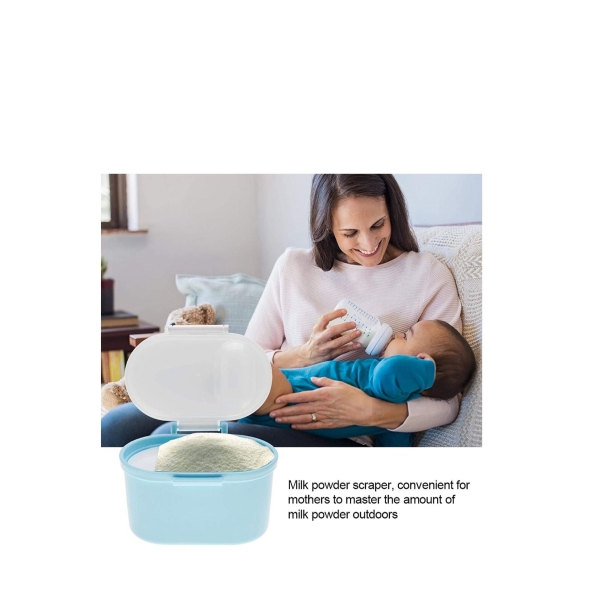 موزع تركيبه مسحوق الحليب ، موزع تركيبه الاطفال الرضع ، حاويه تخزين لتغذيه الاطفال والسفر ، حاويه توزيع مسحوق الحليب مع مكشطه (S-Blue) 