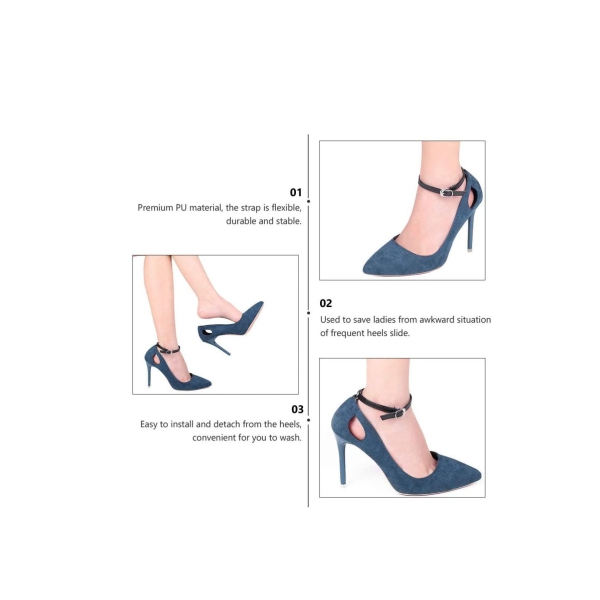 Women Detachable Pu Leather Shoe Straps with Buckle High Heels Anti Slip Shoe Strings Ankle Shoelace Anti Slip Shoe Straps 