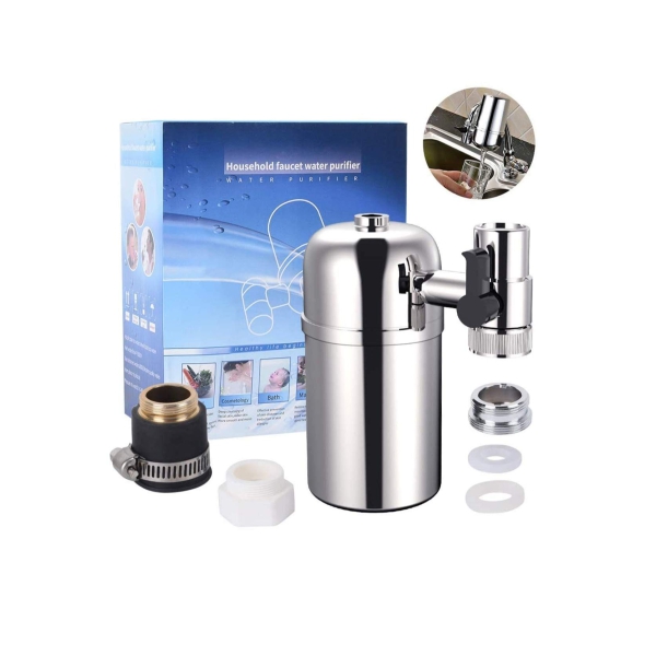 Adapters Fits for Most of Faucets Filter Out Lead Fluoride Chlorine Ceramics Filter Included Faucet Water Filter Purifier System Water Faucet Filtration System Tap Water Filter 