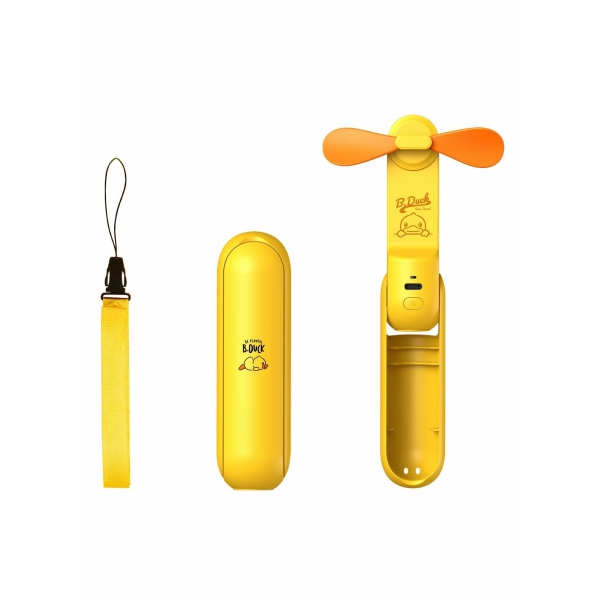 Portable Handheld Fan, Mini Pocket Hand 2000 mAh USB Rechargeable for Women, Travel, Outdoor, Yellow 