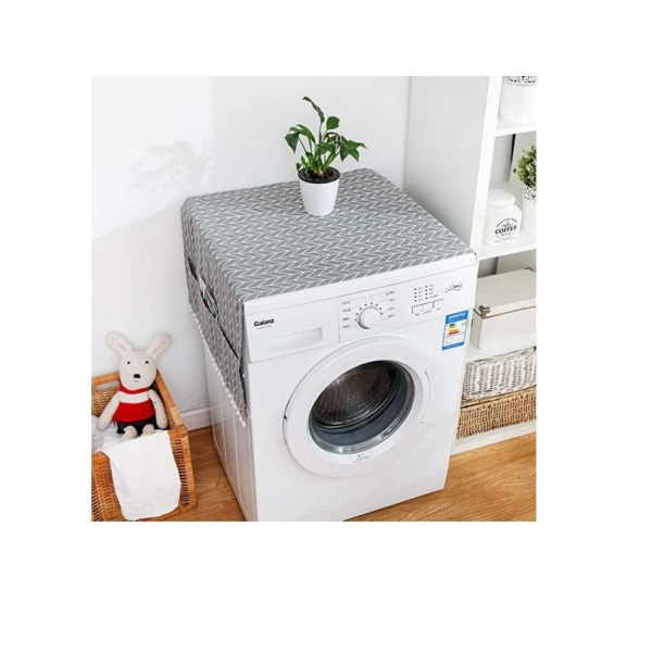 Washing Machine Dustproof Cover, 21 x 51 Anti-Stain Waterproof Washer and Dryer Protection Covers for The Top, Anti-Slip Refrigerator Fridge Dust Cover with Storage Bag (1pcs) 
