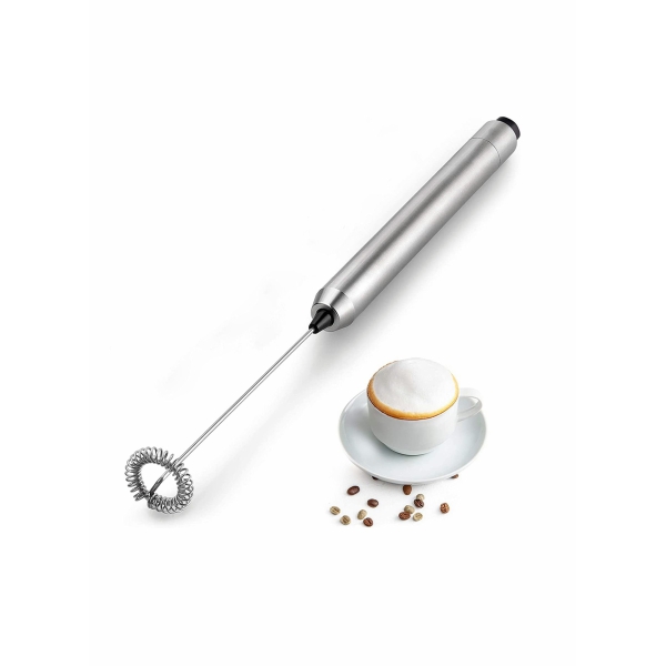 Milk Handheld Mini Mixer - Stainless Steel Coffee Electric Handheld Frother For Coffee, Latte, Frappe - Cordless Battery Operated Electric Whisk Milk 
