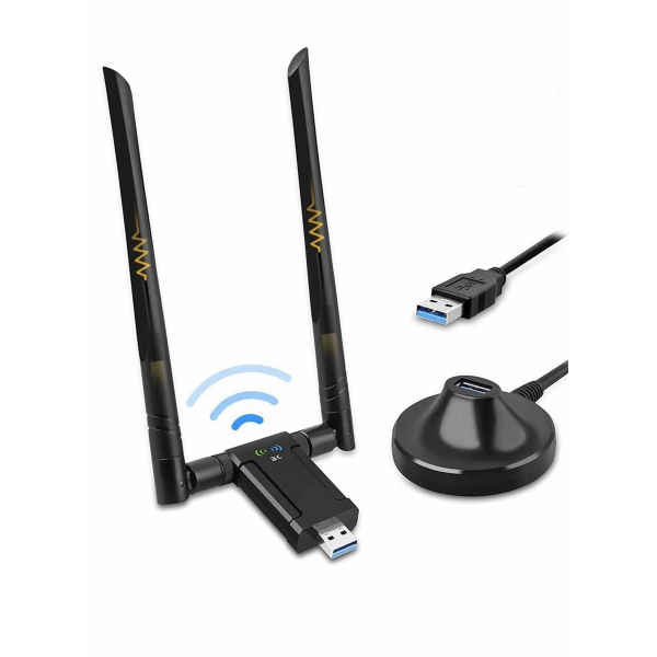 Wireless USB WiFi Adapter for PC, 1200Mbps Dual Band WiFi Dongle 2.4G 5G with USB 3.0 Cradle 