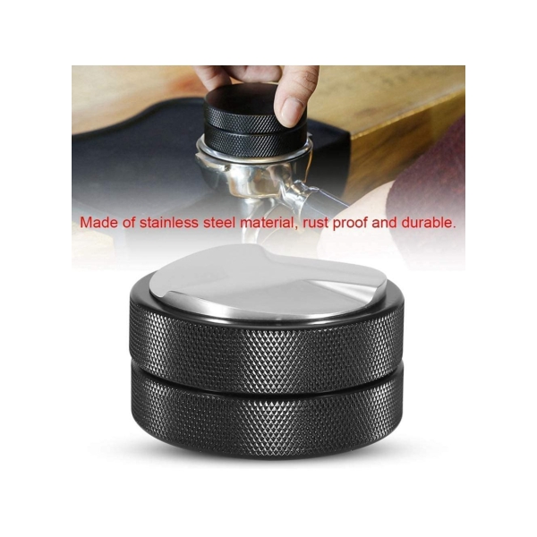 Stainless Steel Coffee Dispenser Coffee Powder Tamper Coffee Leveler Tool Black Coffee Grinder Press powder hammer Adjustable Double-Head Rugged and Durable for Any Place(Black Diameter 51mm) 