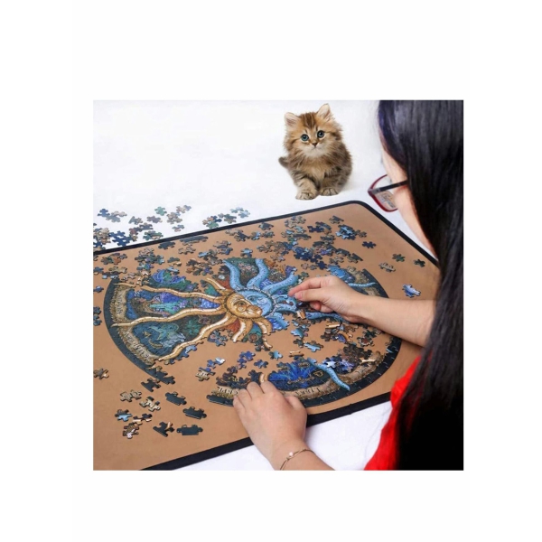 Round Jigsaw Puzzle, Educational Zodiac Horoscope Puzzle, 1000 Piece Family Game Gift for Adults and Kids 12 Constellations 