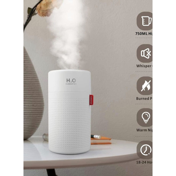 Air Humidifier Night Light Function to Prevent Dry Burning and USB Charging, Ultra-Quiet, Auto-Off, Bedroom, Suitable Heaithy Life 