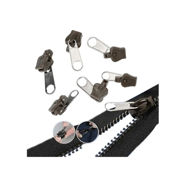 Fix A Zipper, 12 Pack Instant Repair Kit Replacement, Zipper Repair Kit Universal Instant Fix Zip Replacement Zip Slider Teeth Rescue Zipper for Tailor Sewing Crafts Bulk Tool 