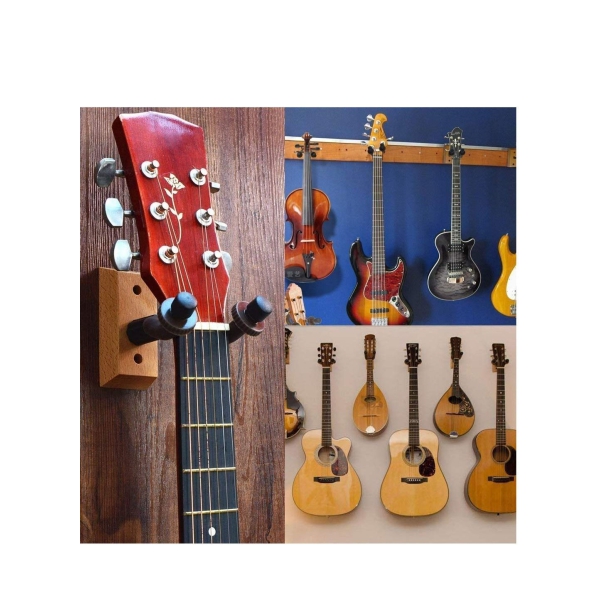 شماعات تثبيت على الحائط للجيتار ، شماعات جيتار مثبته على الحائط ، حامل حامل للجيتار الصوتي الكهربائي القيثاره ، يناسب جميع احجام القيثارات 
