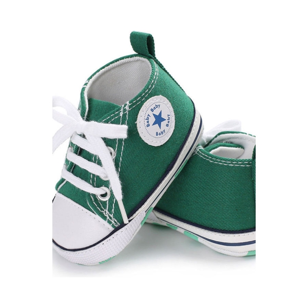 حذاء رياضي من قماش الكانفاس بتصميم عصري بنعل ناعم للطفل الرضيع والطفل حديث المشي اخضر 