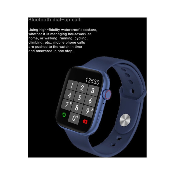 FK88 Silicone Smart Watch Series 6 – Full Touch Screen, ازرق 