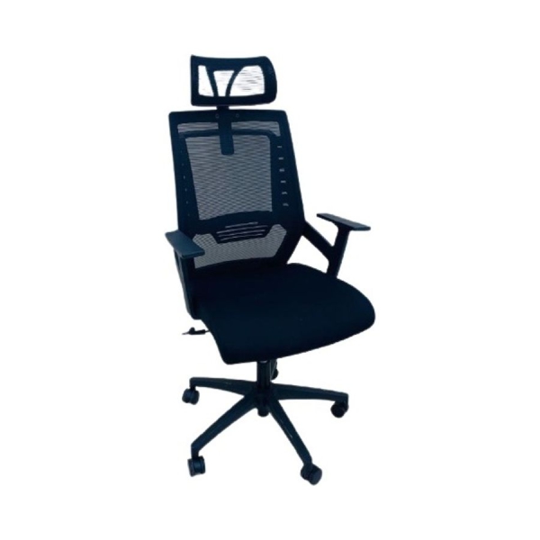 كرسي مكتب قابل للدوران بمسند ذراع قابل للتعديل مع مسند للراس ازرق داكن 