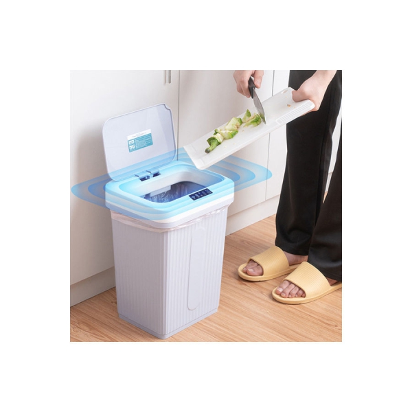 Touch-Free Smart Trash Can رمادي 14.17 x 10.43 x 8.66بوصه 