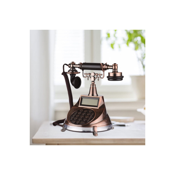 Retro Style Corded Phone Brown 