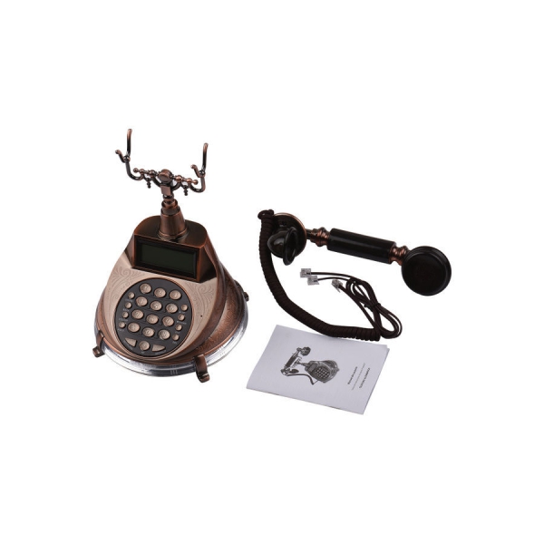 Vintage Retro Style Corded Phone Brown 