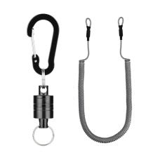 Magnetic Net Release Holder, Double Keychain Hook for Fly Fishing, with Lanyard Carabiner, Fishing Quick-release Magnetic Buckle Strong Magnetic Wire Telescopic Rope Multi-purpose Quick-Release 
