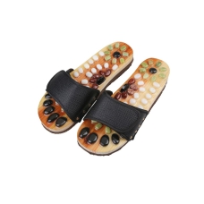 Romonacr Massage Slippers Foot Massager Shoes Shiatsu Relax Sandals Natural Cobblestone Stone (Color : Black, Size : 40) 