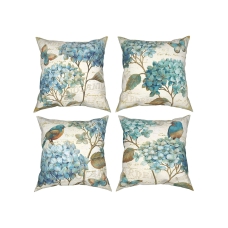 Vintage Orchid Butterfly Bird Spring Pillow Covers Summer Farmhouse Decor Throw Pillow Covers 18x18 Cushion Sofa Decorative for Bed Standard Size Set of 4 