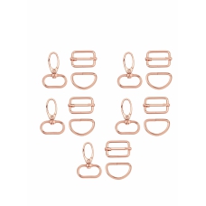 Metal Swivel Snaps Hooks D Ring Lobster Clasp with Tri-Glides Slide Buckles, Hardware Lanyard Clasps, for DIY Crafts Keychain Jewelry Making Purse Bag Making(15PCS, 25MM) 