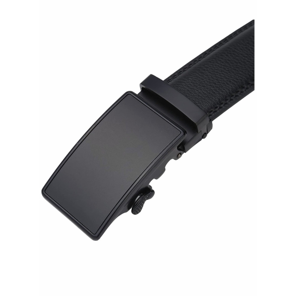 Men s Belt, Leather Ratchet Dress Belt, Belt Adjustable Sliding Buckle, Automatic Buckle (2 PCS) 