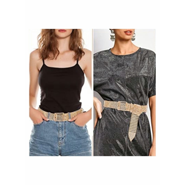 Women Rhinestone Belt For Jeans Pants Western Cowgirl Bling Shiny Artificial Diamond Design Ladies Fashion Gift Girls 