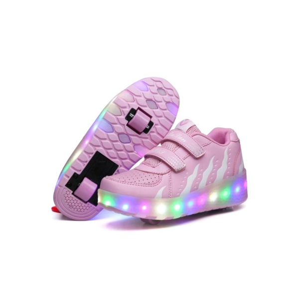Roller Shoes Girls Boys Wheel Shoes Kids Roller Skates Shoes LED Light Up Wheel Shoes for Kids 