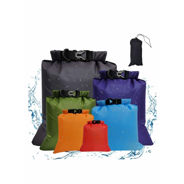 Waterproof Dry Bag Backpack, Lightweight Outdoor Storage Bags Ultimate Dry Bags for Rafting Boating Camping, Suitable for Camping, Climbing, Rafting, Convenient to Store Personal Belongings - 6Pcs 