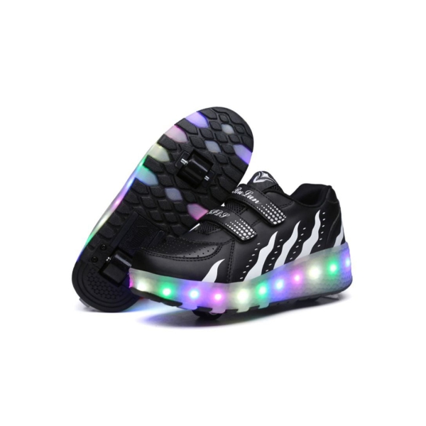 Roller Skates Shoes Rechargeable Skates Shoes With Double Wheels Sport Sneaker Outdoor Luminous Shoes for LED Light Up Wheel Shoes for Kids 