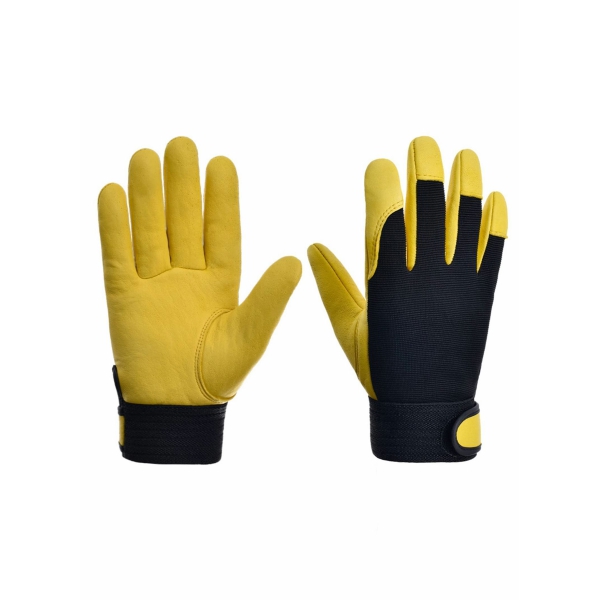Work Gloves Men Women, Utility Light Duty for Gardening Warehouse Job Home Improvement Car Repair, Yellow 