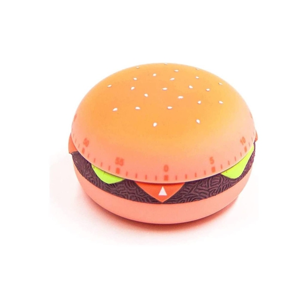 Kitchen Timer Creative Hamburger Timer Mini 55 Minute Mechanical Manual Timer for Time Management Kitchen Chef Cooking Learning Exercise Playing Game Timer Time Management Tool 2.9 x 1.7 Inch