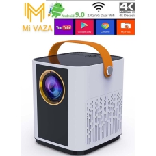 T6 1920 x 1080P Mini LED Portable Dual Frequency WiFi Android 9.0 Remote Electronic Focusing For Meeting Home Smart Video Projector