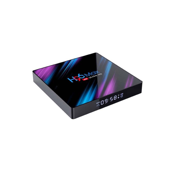 Magic Color Android 10 TV Box 4GB RAM-64GB ROM H96 MAx اسود-بنفسجي