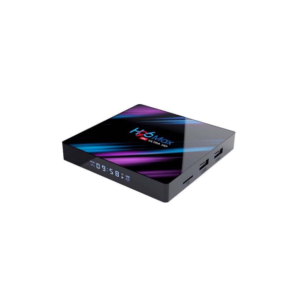 Magic Color Android 10 TV Box 4GB RAM-64GB ROM H96 MAx اسود-بنفسجي