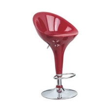 كرسي بار بارتفاع قابل للتعديل احمر-فضي 49x49x70سم