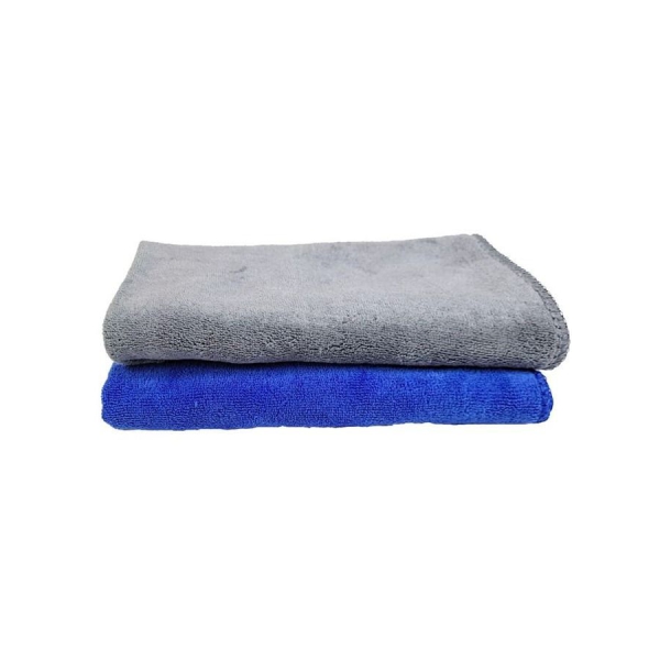 Soft Car Window Care Microfiber Wax Polishing Detailing Towel Car Cleaning Wash Trace less Cloth Kitchen Cleaner 40 x 40 CM Blue and Grey