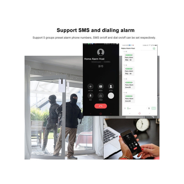 Smart Home Burglar Security Alarm System Tuya 433MHz Wireless WiFi + GSM + GPRS 3G SMS Auto-dial Alarm Security System LCD Display Door Sensor PIR Motion Sensor