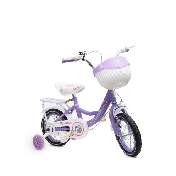 Kids Cycle with Hand Brake Tools Carrier Seat and Basket Girls Purple 12 inch