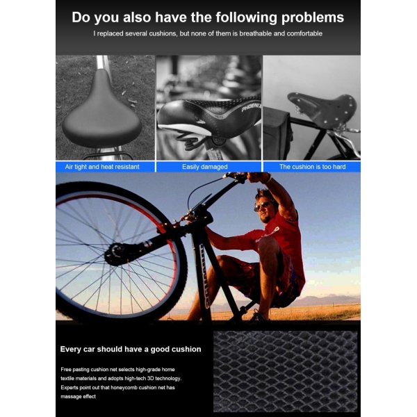 3D Honeycomb Comfortable Bicycle Seat Net Breathable