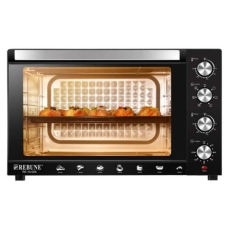 Rebune Free Stand Convection Heating Oven Electricity 80 Liter 2400 Watt Manual Multi functional Safety With Grill Black