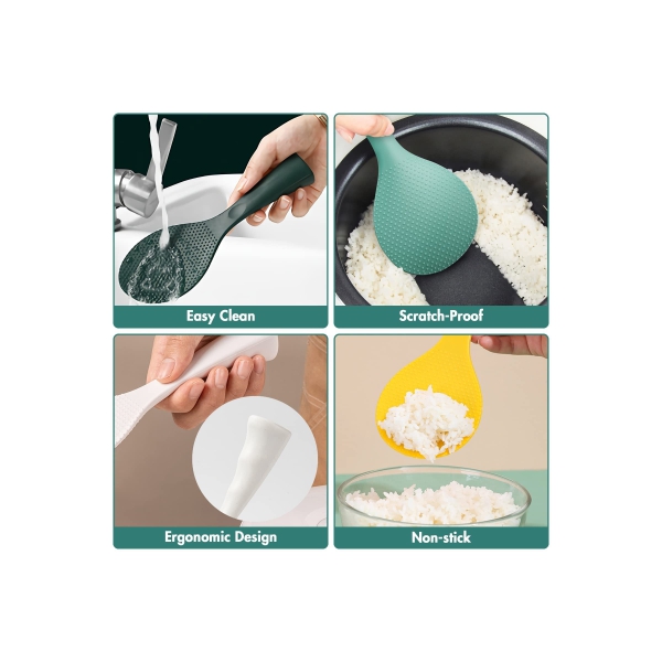 Rice Paddle, Kitchenware Cooker Rice Spatula,(Green) 