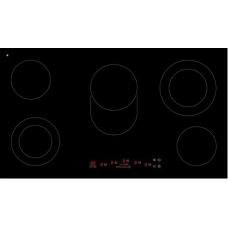 Ardesia Built In Surface Plate 90 Cm 5 Burners Electricity Ceramic Digital Control Black Italy