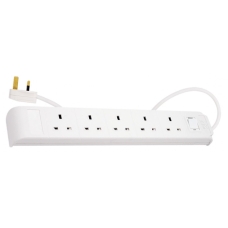 Home Best Plug Sockets 5 M 4 Ports White
