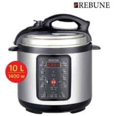 Rebune Electric Pressure Cooker 10 Liter 1400 Watt Black Silver
