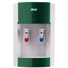 Ugine Table Water Dispenser Hote-Cold 2 Tap Top Load Capacity Cold 4 Liter Hot 2 Liter White Green Korea